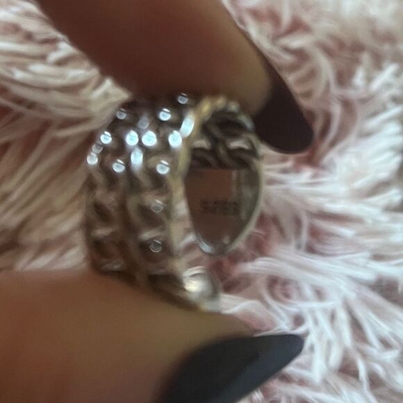 The Double Link Punk Ring in antiqued 925 silver. - Picture 10 of 10